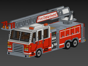 Voxel Fire Truck Model 3D