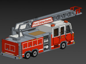 Voxel Fire Truck Model 3D