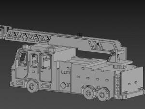 Voxel Fire Truck Model 3D