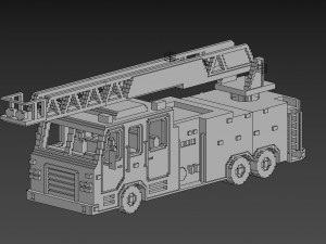 Voxel Fire Truck Model 3D