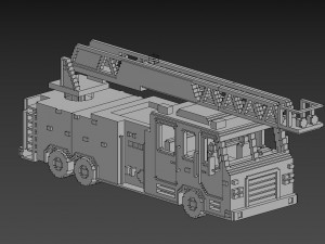 Voxel Fire Truck Model 3D