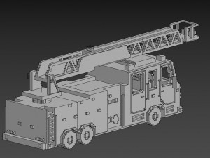 Voxel Fire Truck Model 3D