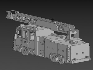 Voxel Fire Truck Model 3D