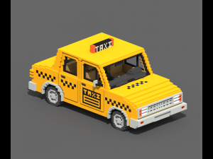 Voxel Taxi 3D Model