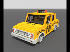 Voxel Taxi 3D Model