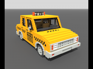 Voxel Taxi 3D Model