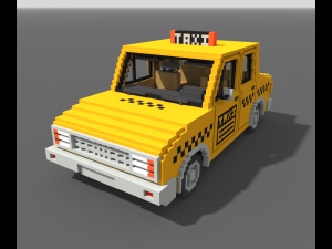 Voxel Taxi 3D Model