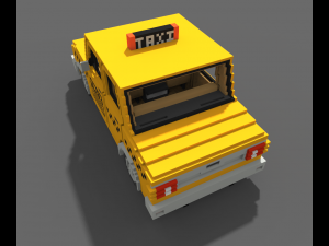 Voxel Taxi 3D Model