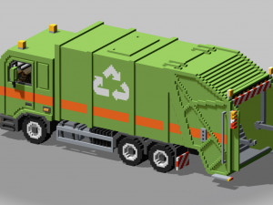 Voxel Garbage Truck Model 3D