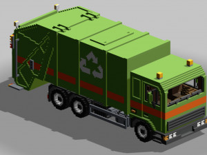 Voxel Garbage Truck Model 3D