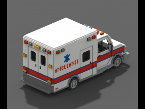 Voxel Ambulance 3D Model