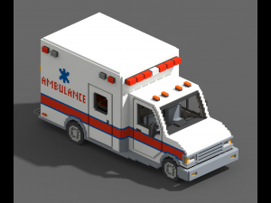 Voxel Ambulance 3D Model