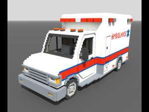 Voxel Ambulance 3D Model