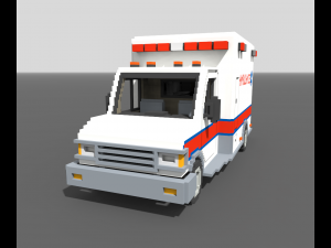 Voxel Ambulance 3D Model