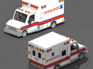 Voxel Ambulance 3D Model