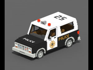 Voxel Police SUV Modelo 3D