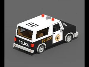 Voxel Police SUV 3D Model
