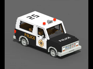 Voxel Police SUV 3D Model
