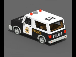 Voxel Police SUV 3D Model