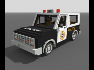 Voxel Police SUV Model 3D