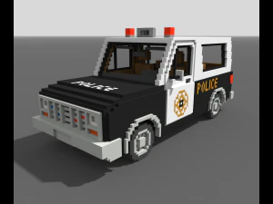 Voxel Police SUV 3D Model