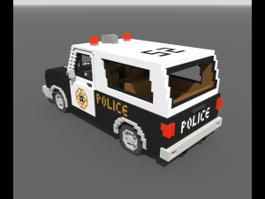 Voxel Police SUV Model 3D