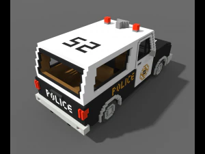 Voxel Police SUV 3D Model