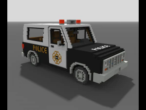 Voxel Police SUV 3D Model
