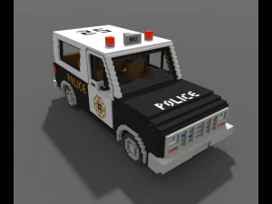 Voxel Police SUV 3D Model