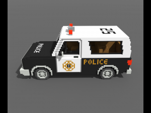 Voxel Police SUV Model 3D