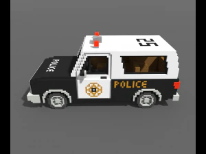 Voxel Police SUV 3D Model