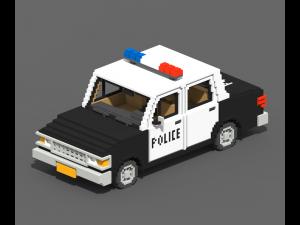Voxel Police Car 3D Model