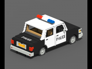 Voxel Police Car Modèle 3D