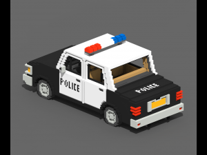 Voxel Police Car Modèle 3D