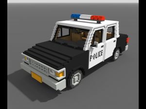 Voxel Police Car Modèle 3D