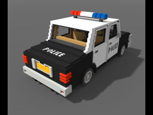 Voxel Police Car Modèle 3D