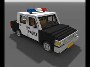 Voxel Police Car Modèle 3D