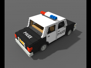Voxel Police Car Modèle 3D