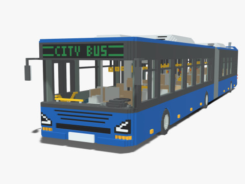 Voxel Articulated Bus 3D Model