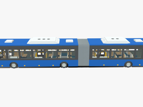 Voxel Articulated Bus 3D Model