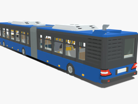 Voxel Articulated Bus 3D Model