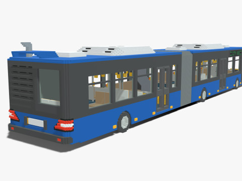 Voxel Articulated Bus 3D Model