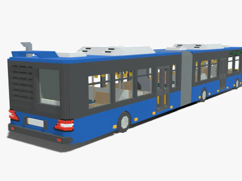 Voxel Articulated Bus 3D Model