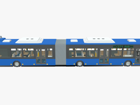 Voxel Articulated Bus 3D Model