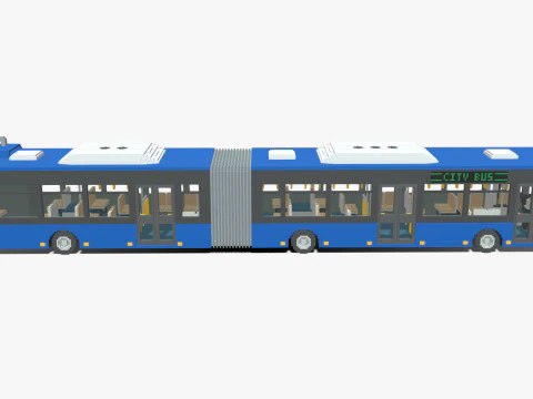 Voxel Articulated Bus 3D Model