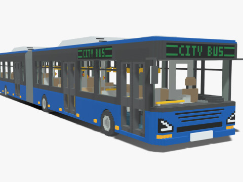 Voxel Articulated Bus 3D Model