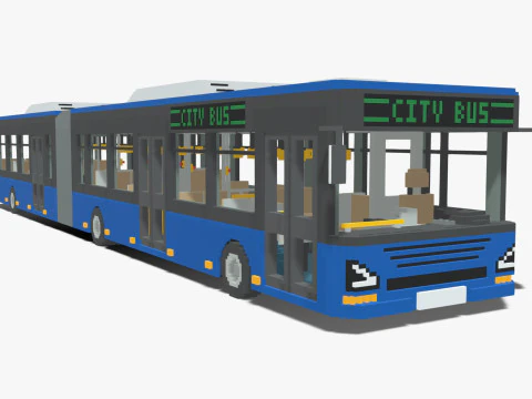 Voxel Articulated Bus 3D Model