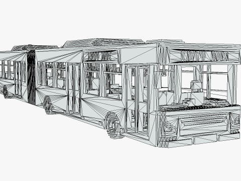 Voxel Articulated Bus 3D Model