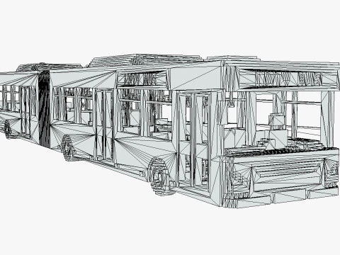 Voxel Articulated Bus 3D Model