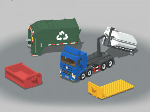 Voxel Hook lift Pack 5 Items 3D-Modell